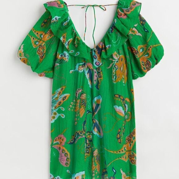 H&M Balloon Sleeve Dress Short New - Picture 7 of 7